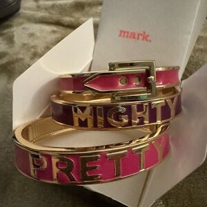 Pink and Gold Mighty Pretty Mark Avon Bracelets